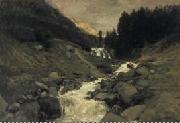 Charles-Francois Daubigny De waterval van de Mahoura, Cauterets. painting